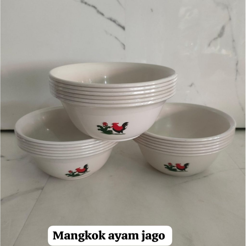 mangkok ayam jago/mangkok plastik isi 1 lusin