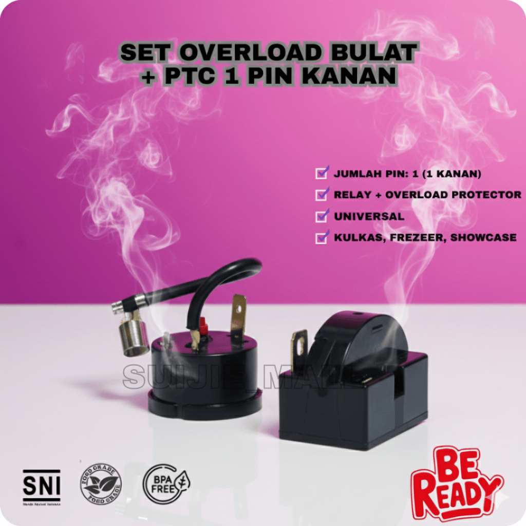 Set Overload & Relay PTC Kulkas Polytron 1 Pintu – Sparepart Original