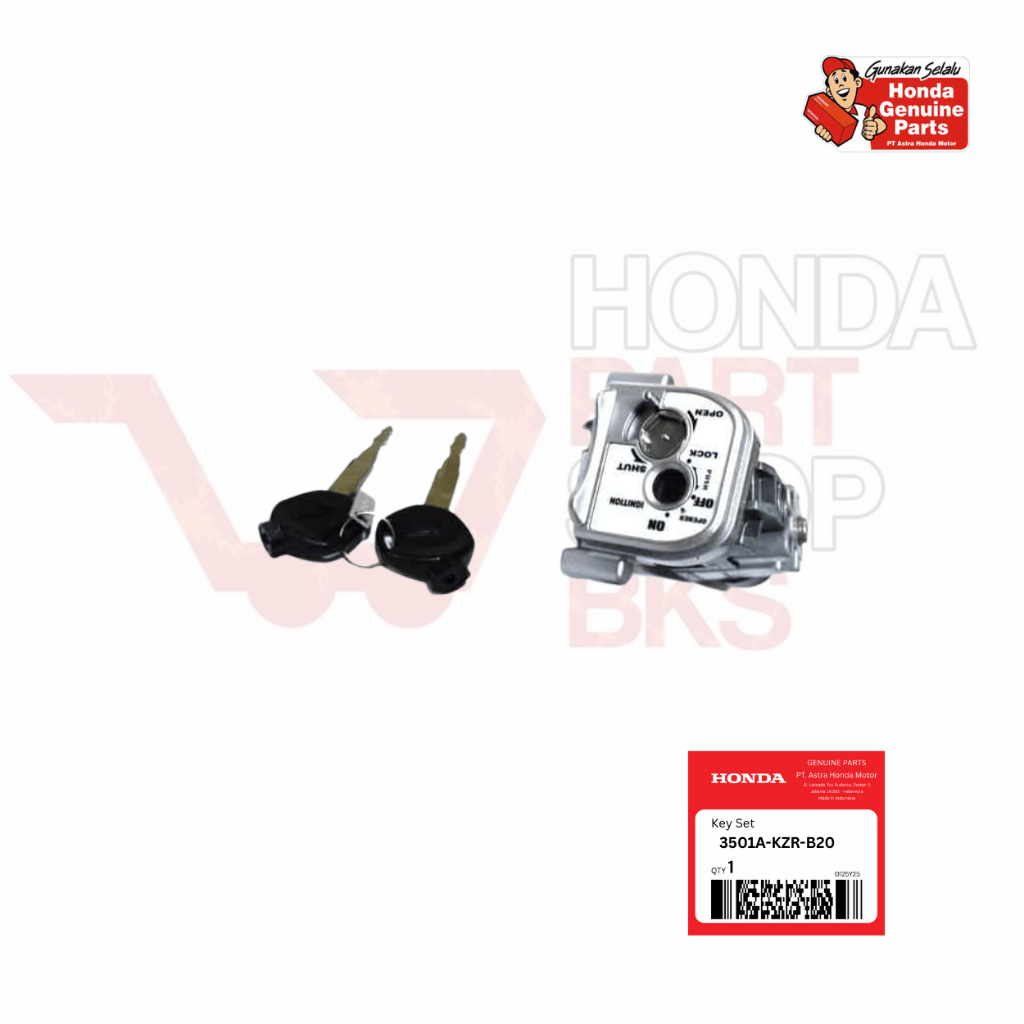 3501A-KZR-B20 Kunci Kontak Set Key Set Honda Vario 125 FI 2013 - 2015 CBS ISS Original HPS BKS