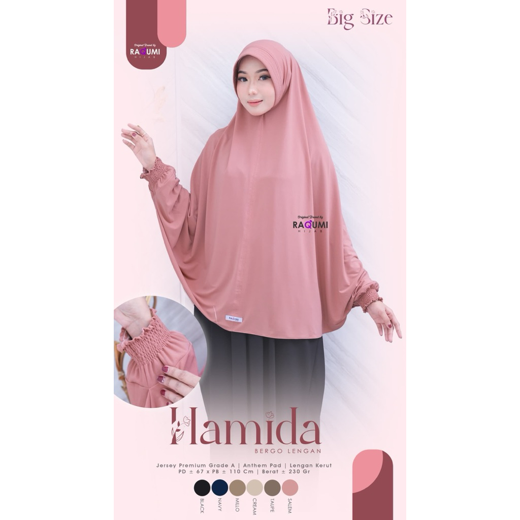 PREMIUM HIJAB LENGAN  BY  RAQUMI HIJAB //HAMIDA BERGO LENGAN BY RAQUMI HIJAB // (NEW RESTOCK | TERMU