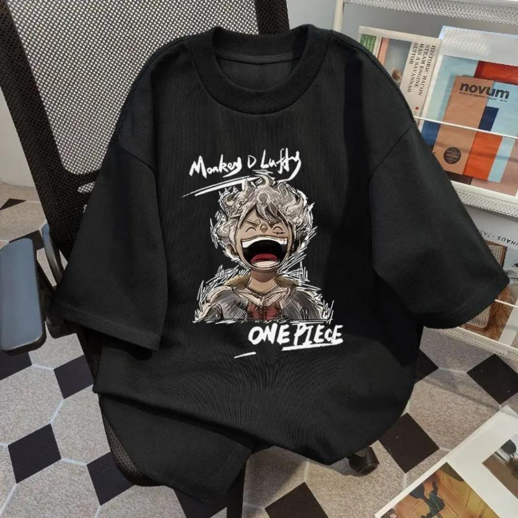 [COD] BASIQUE-"ONE PIECE Luffy''/Baju oversize Unisex/Kaos atasan wanita korea style/Baju Kaos Distr