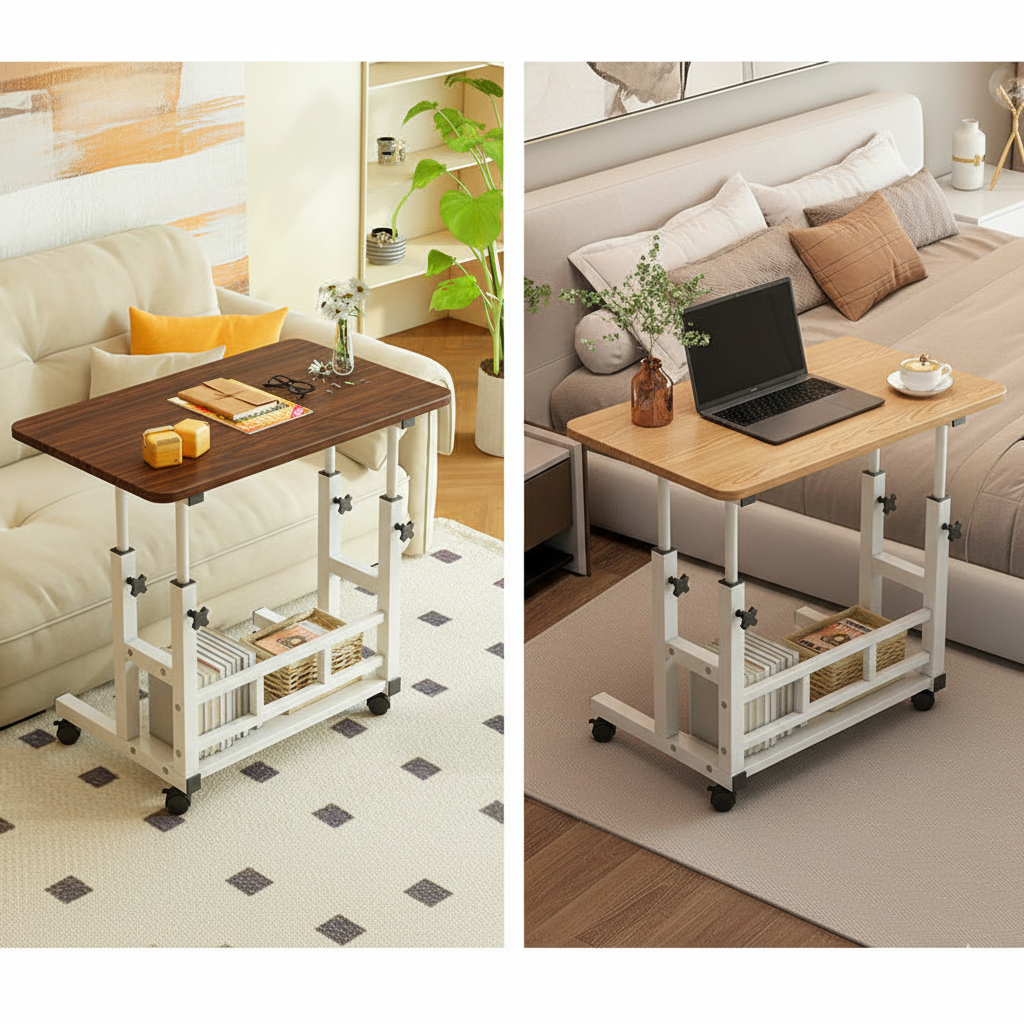 VALERY Meja Roda Meja Adjustable Meja Serbaguna Multifungsi Meja Roda Meja Laptop WILLIAM Meja