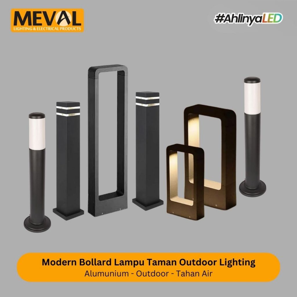 MEVAL Modern Bollard Lampu Taman Outdoor Lighting - Tahan Air