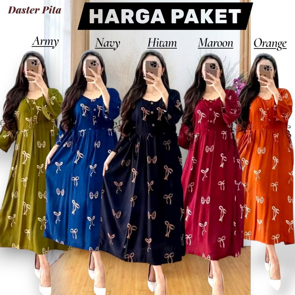 Daster Chibi Kekinian Terbaru Dress Chibi Daster 3/4 Bahan Rayon-Premium-Tebal-Busui-Friendly--Jumbo