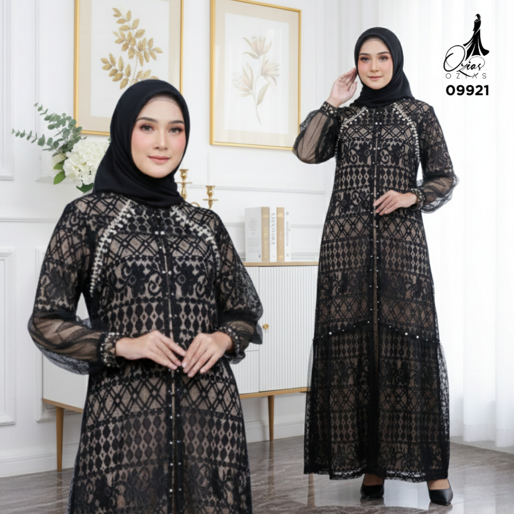 Ozias - Gamis Brokat Fimela 09921 I Gamis Kondangan Simpel I Gamis Wisuda Remaja