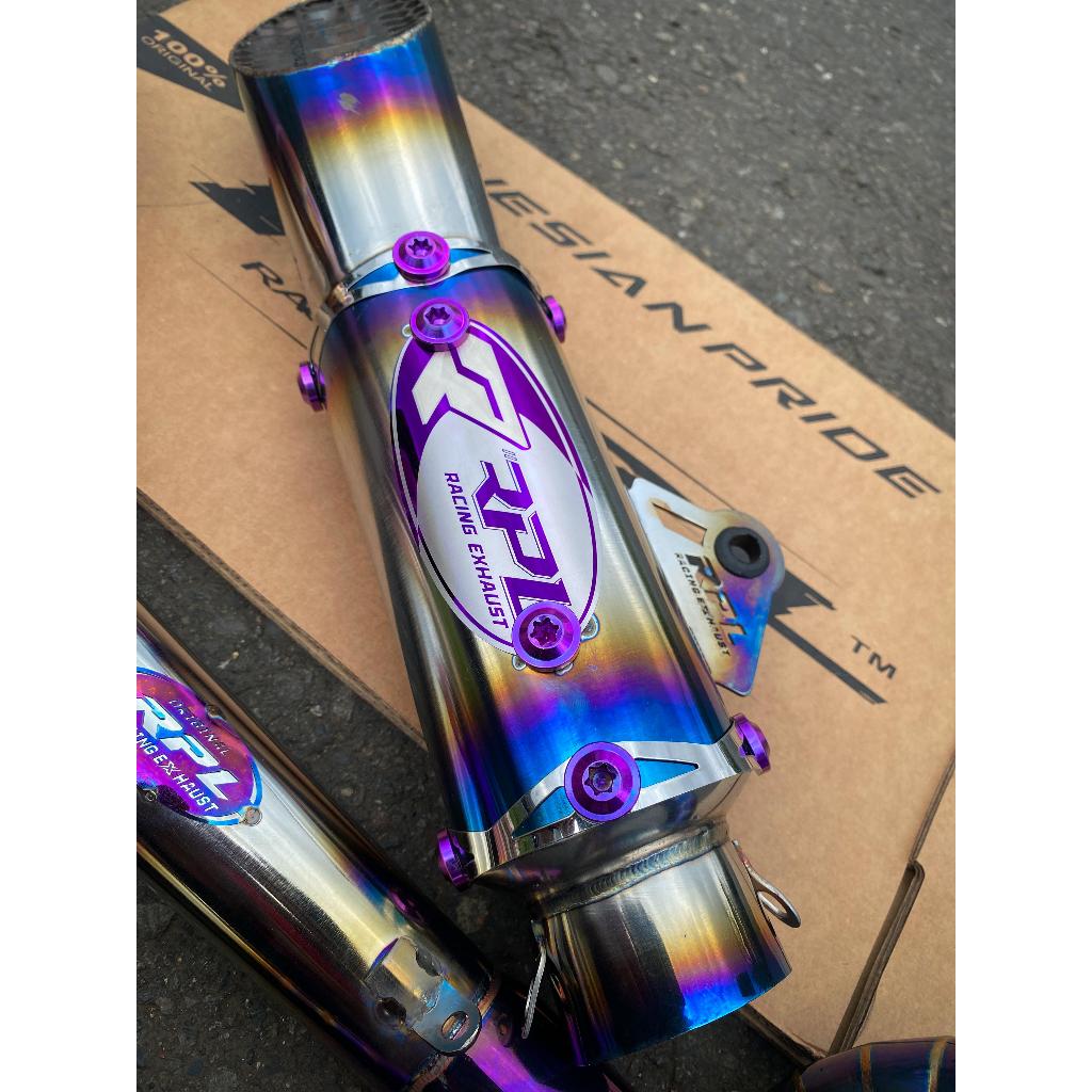 Knalpot Custom Satria fu Vixion  CBR  R15 Sonic DLL Baut Titanium Original RPL RACING EXHAUST INDONE