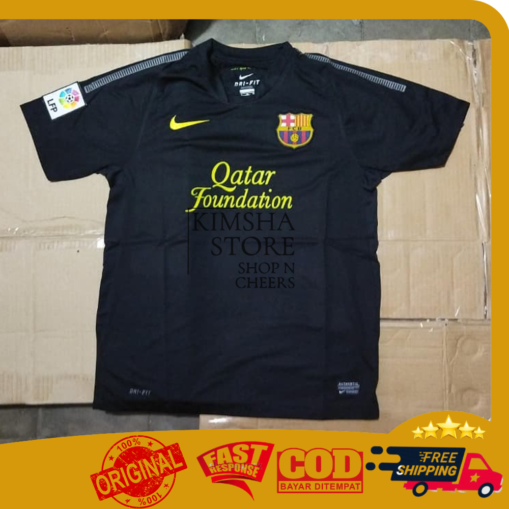 Kaos Dri-Fit Jersey Barcelona F.C.B 2011 2012 Away Football Club Soccer Shirt Pakaian Baju Olahraga 