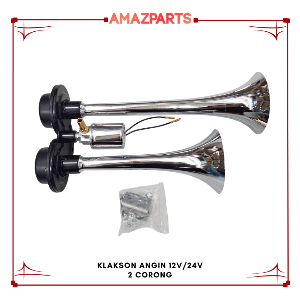 Klakson Angin / Klakson Terompet 2 Corong 12V/24V