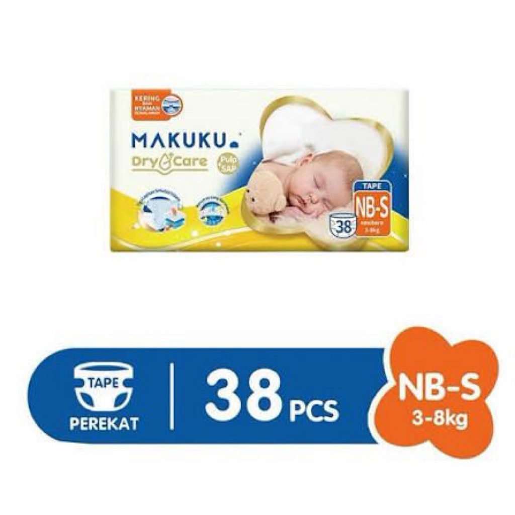 Popok bayi perekat MAKUKU NBS38 (UNTUK BAYI BARU LAHIR)