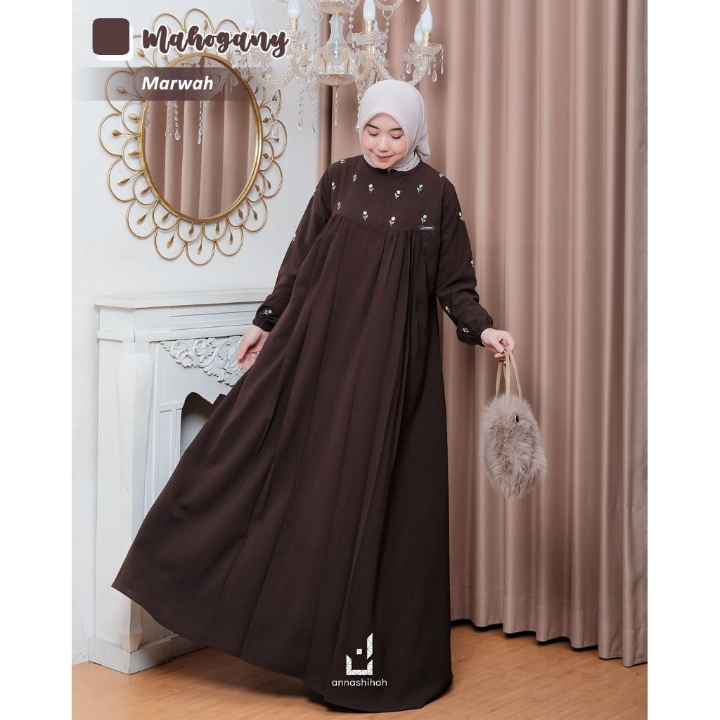 MARWAH DRESS ANNASIHAH GAMIS ANNASIHAH BORDIR ELEGANT SIMPEL