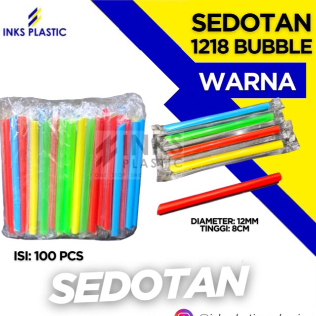 SEDOTAN BUBBLE WARNA STERIL STRAW BOBA RUNCING
