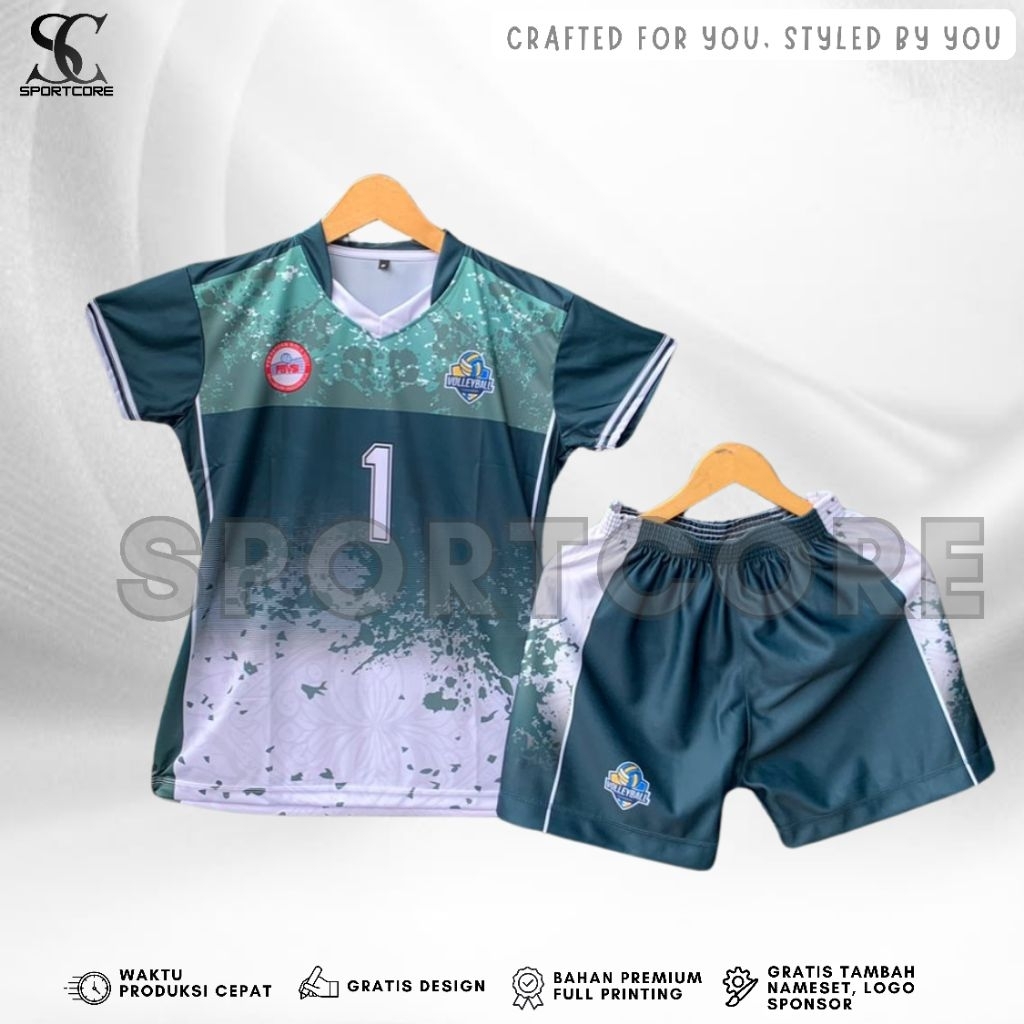 Jersey Voli Cewek Fullprinting Custom Nama Nomer