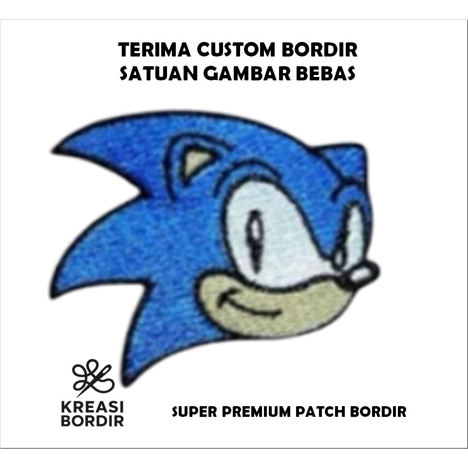 EMBLEM PATCH BORDIR LOGO SONIC - Kreasibordir.id