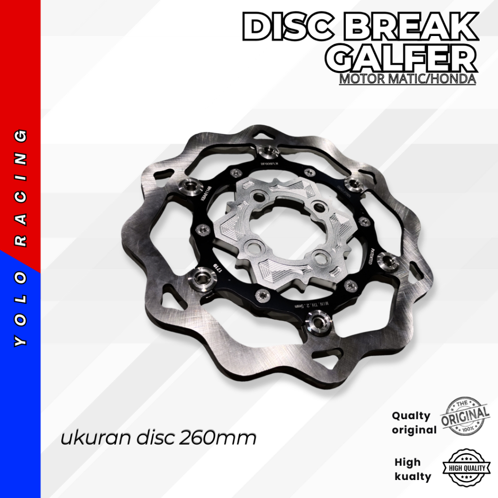 Disc galfer  260mm Cakram Galfer 260mm disk Galfer 260mm disc vario cakram beat Breket disc 260mm