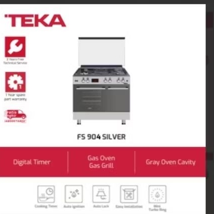 TEKA FREESTANDING FS 904 SILVER KOMPOR GAS DAN OVEN TEKA
