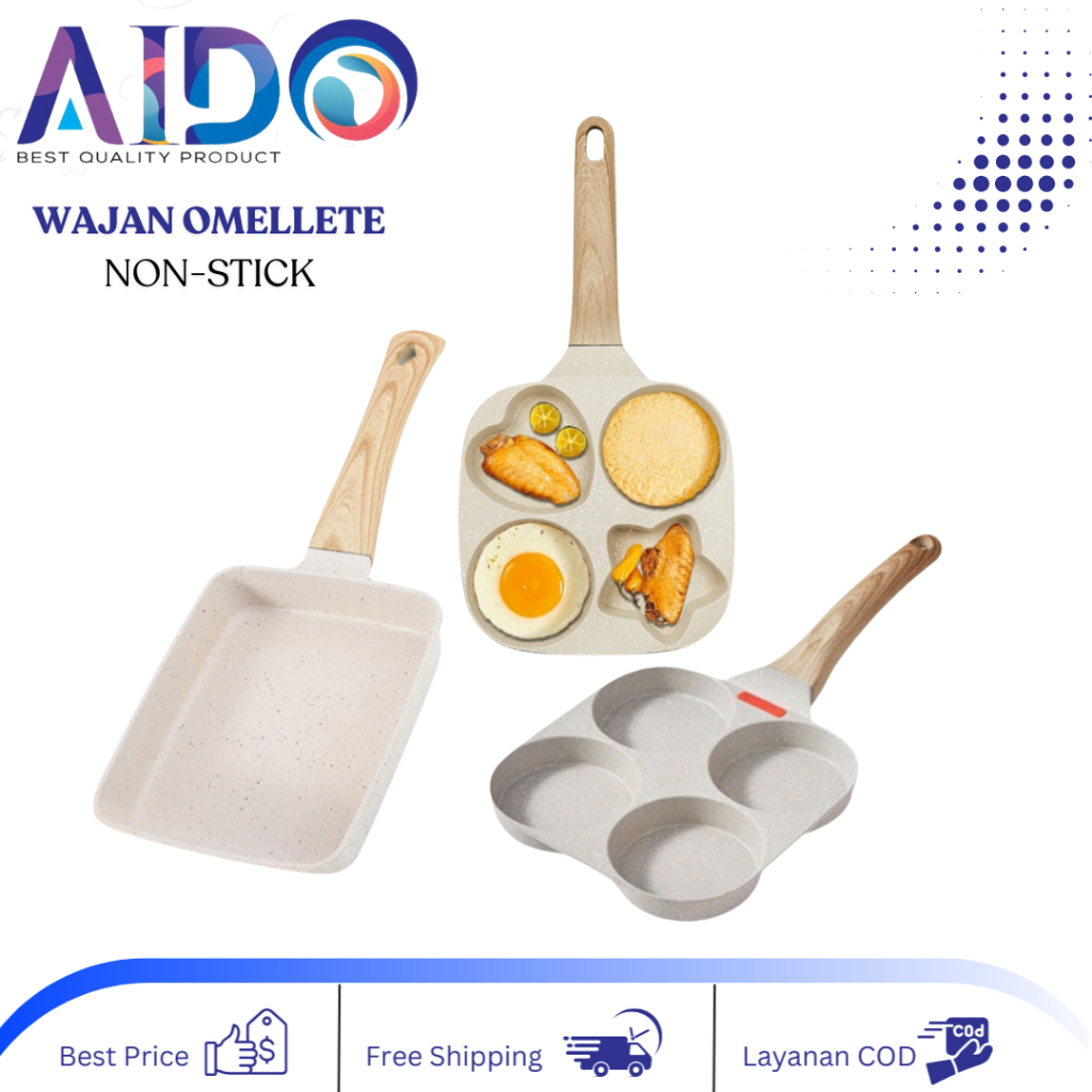 Penggorengan Tamagoyaki Telur Omelette Anti Lengket Marble Omelette Nonstick Omelette Egg Fry Pan