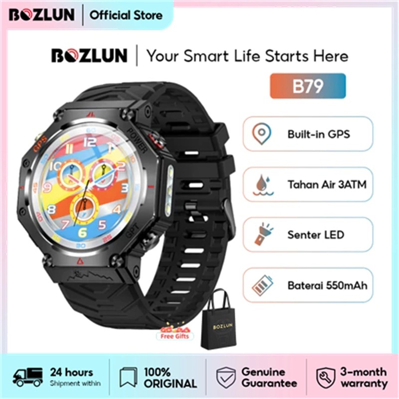 BOZLUN B79 GPS Smartwatch 3ATM tahan air Smartband Bluetooth Phone Call  bisa telfon  Fitness Tracke