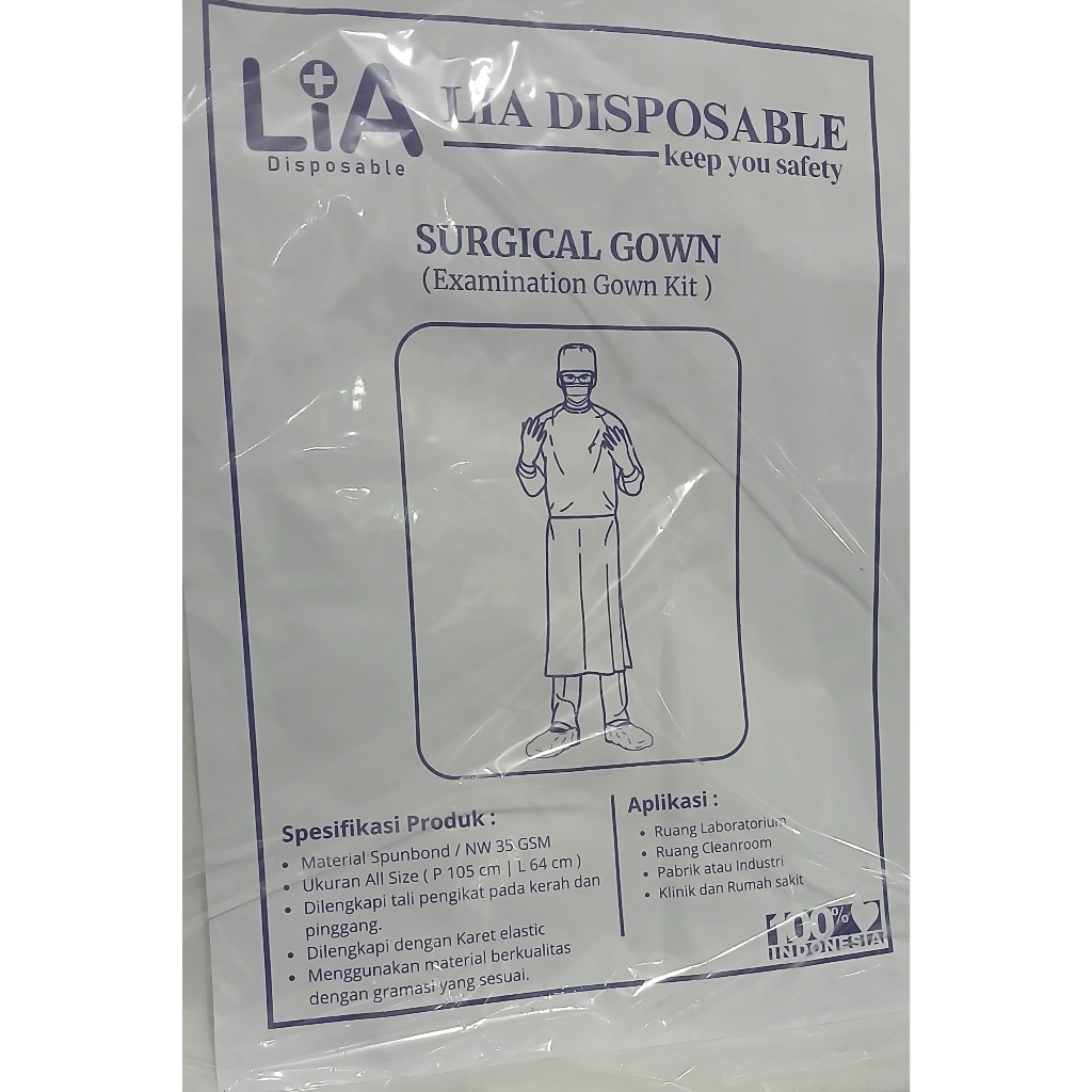 APD GOWN | GOWN MEDIS | SURGICAL GOWN | DISPOSABLE SPUNDBOND / NW 35 GSM