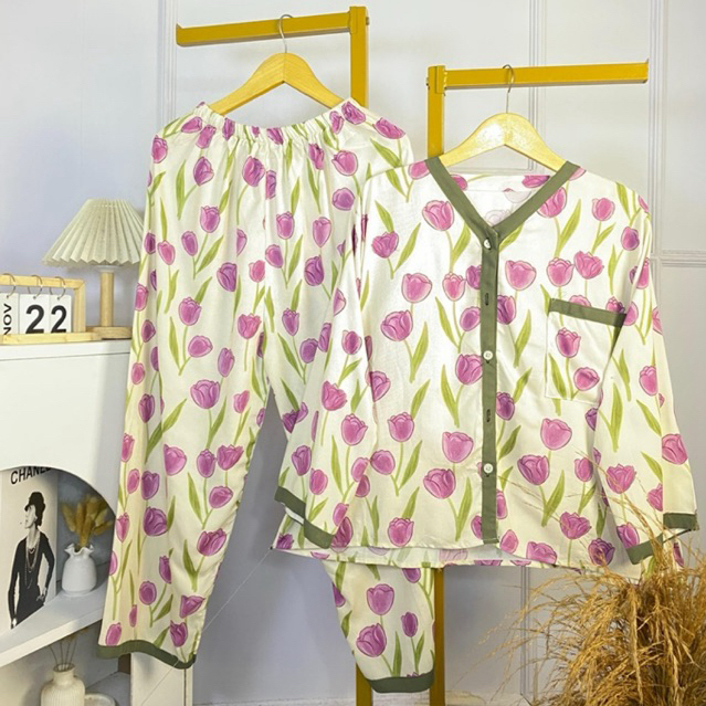 -MIKHA SET LENGAN PANJANG- Baju lengan panjang wanita | Piyama lengan panjang | Piyama rumahan panja