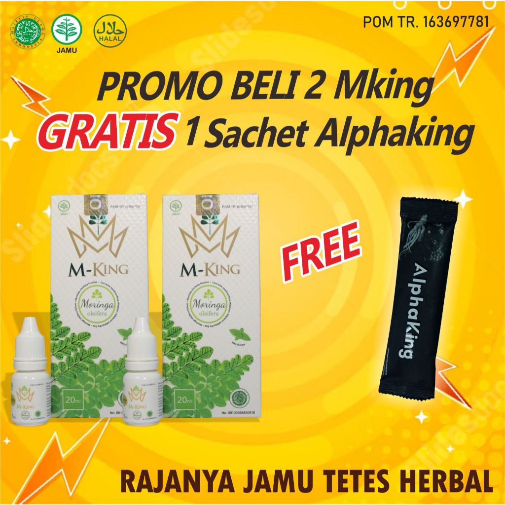 PROMO MKING BELI 2 BOTOL GRATIS 1SACHET ALPHAKING M-King / Mking Jamu Tetes Herbal Original BPOM HAL
