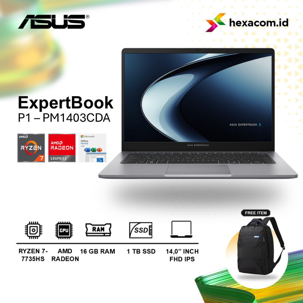Asus Expertbook P1 PM1403CDA Ryzen 7-7735HS 16GB 512GB SSD 14.0FHD Windows 11 OHS