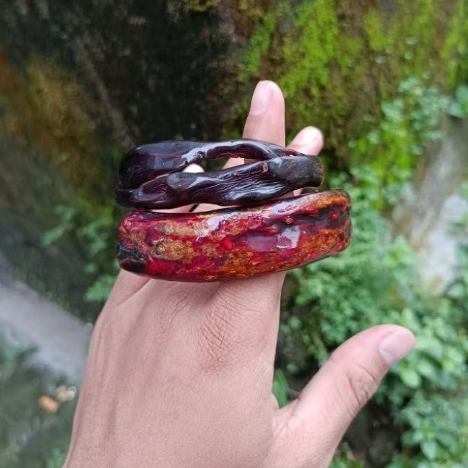 gelang akar bahar merah tembus cahaya asli berkualitas