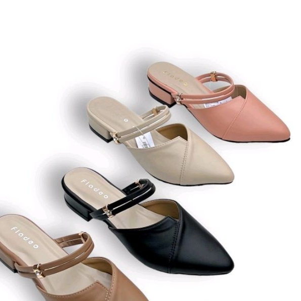 Sandal Selop wanita terbaru selop bustong hak 3cm