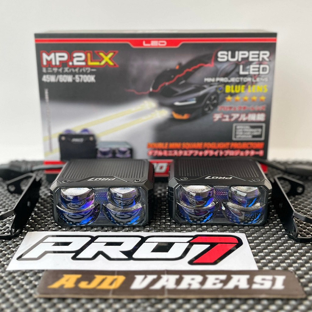 DOUBLE Mini Projie Pro7 MP.2LX Super LED Blue LENS 2 x 50W / MP 2LX MINI PROJIE 2 Mata Bluelens