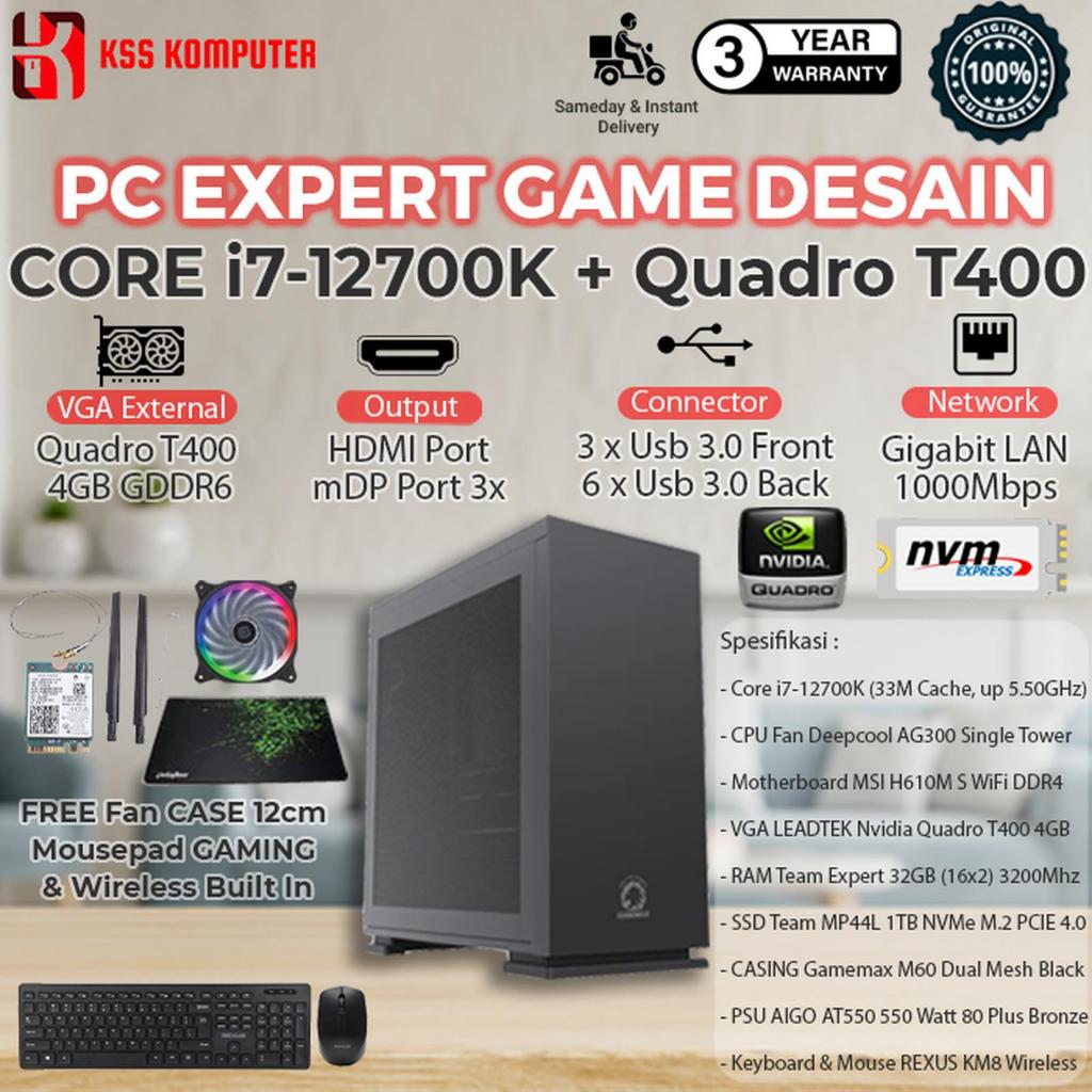 Komputer / PC Desain Core i7 12700K + VGA Quadro Editing & Rendering