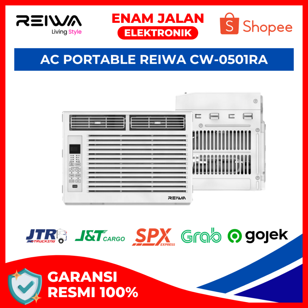 AC WINDOW PORTABLE REIWA CW-0501RA Air Conditioner 0.5 1/2 PK AC Window 0.5PK 1/2 PK