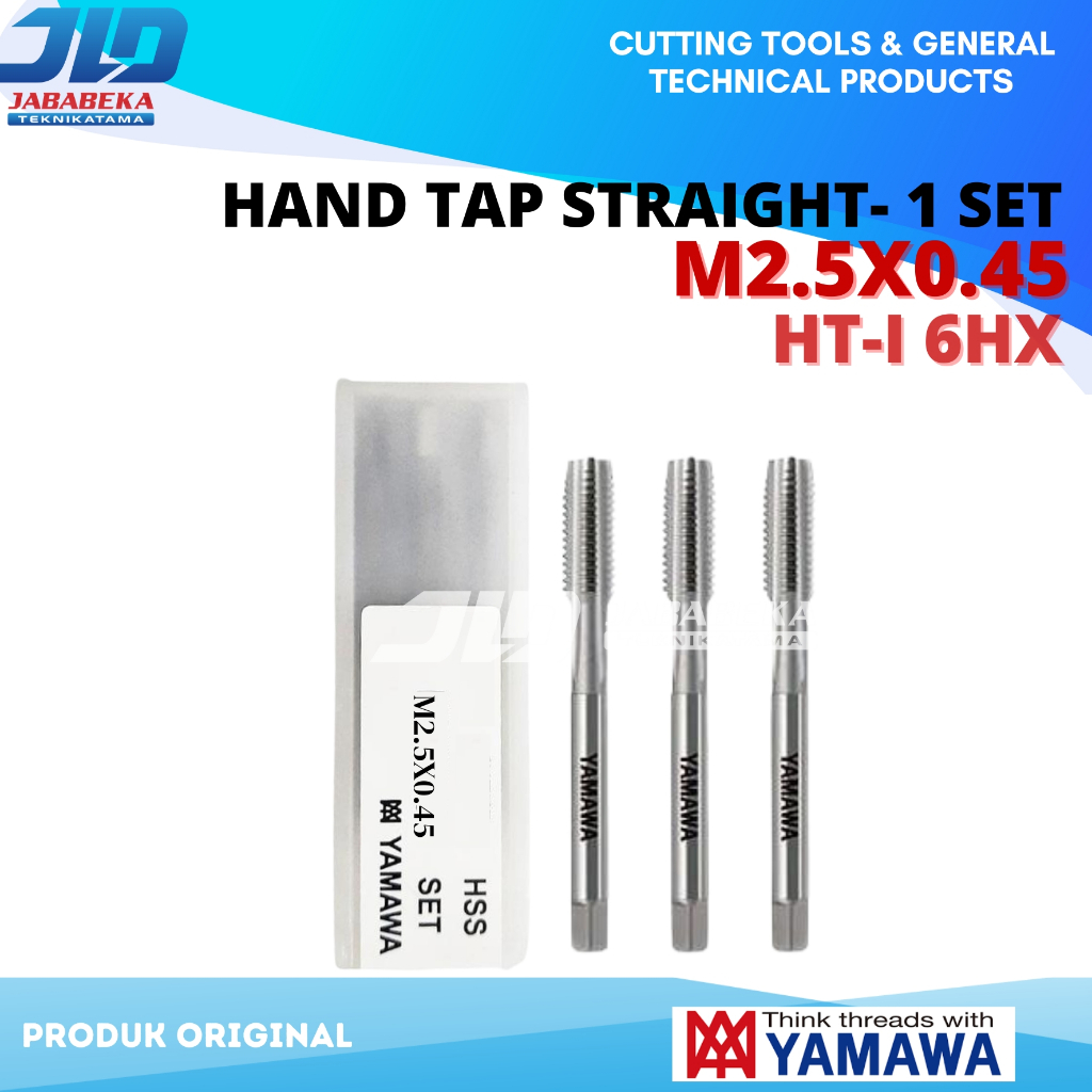 Yamawa Hand Tap M2.5x0.45 Hand Tap M2 x 0.45 Hand Tap Lurus Merk Yamawa