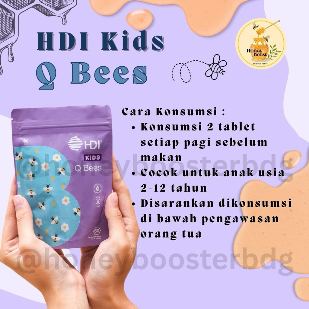 HDI KIDS Q Bees / vitamin anak kids 3 / honey bee pollens 2027