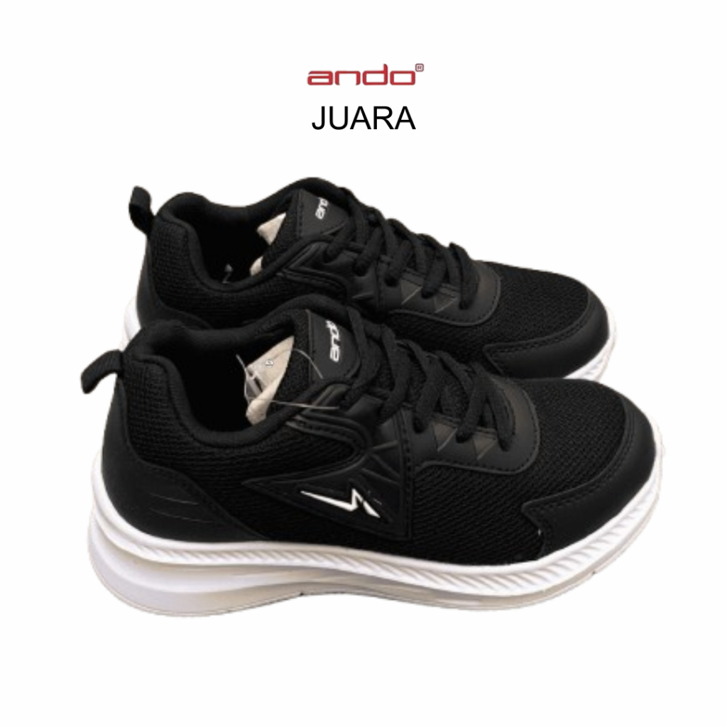 Sepatu Ando JUARA Sneakers Pria - Hitam/Putih