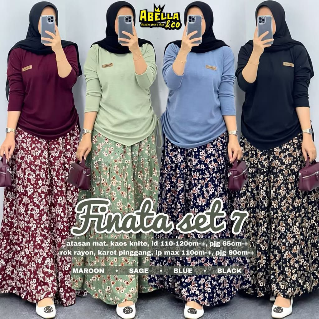 FAUZI, FINATA SET ROK BUNGA KECIL, PAKAIAN WANITA, ATASAN DAN BAWAHAN