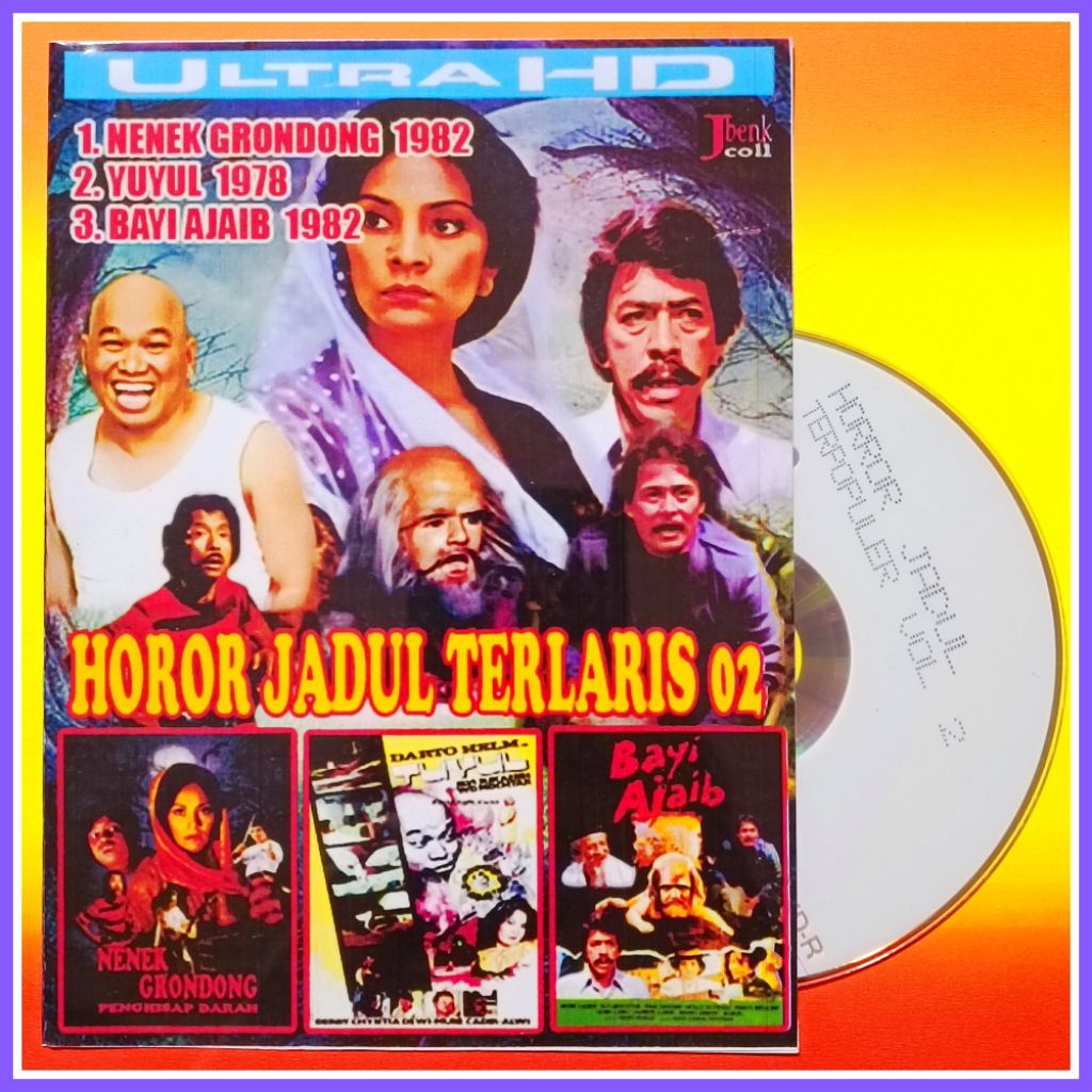 Kaset Film Indonesia Jadul Horor Koleksi Nenek Grondong - Tuyul - Bayi Ajaib 3in1 HD