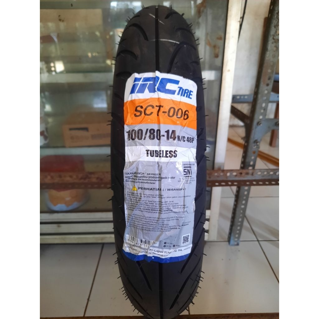 Ban Luar 100/80-14  Pcx 150 Depan , Vario 150 Belakang Tubles Original Irc