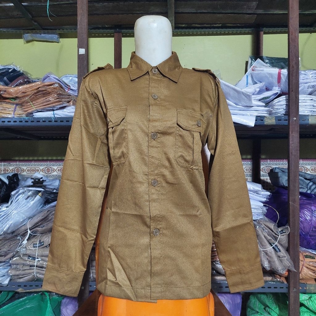 PDH KHAKI untuk WANITA 1SET bahan TOYOBO