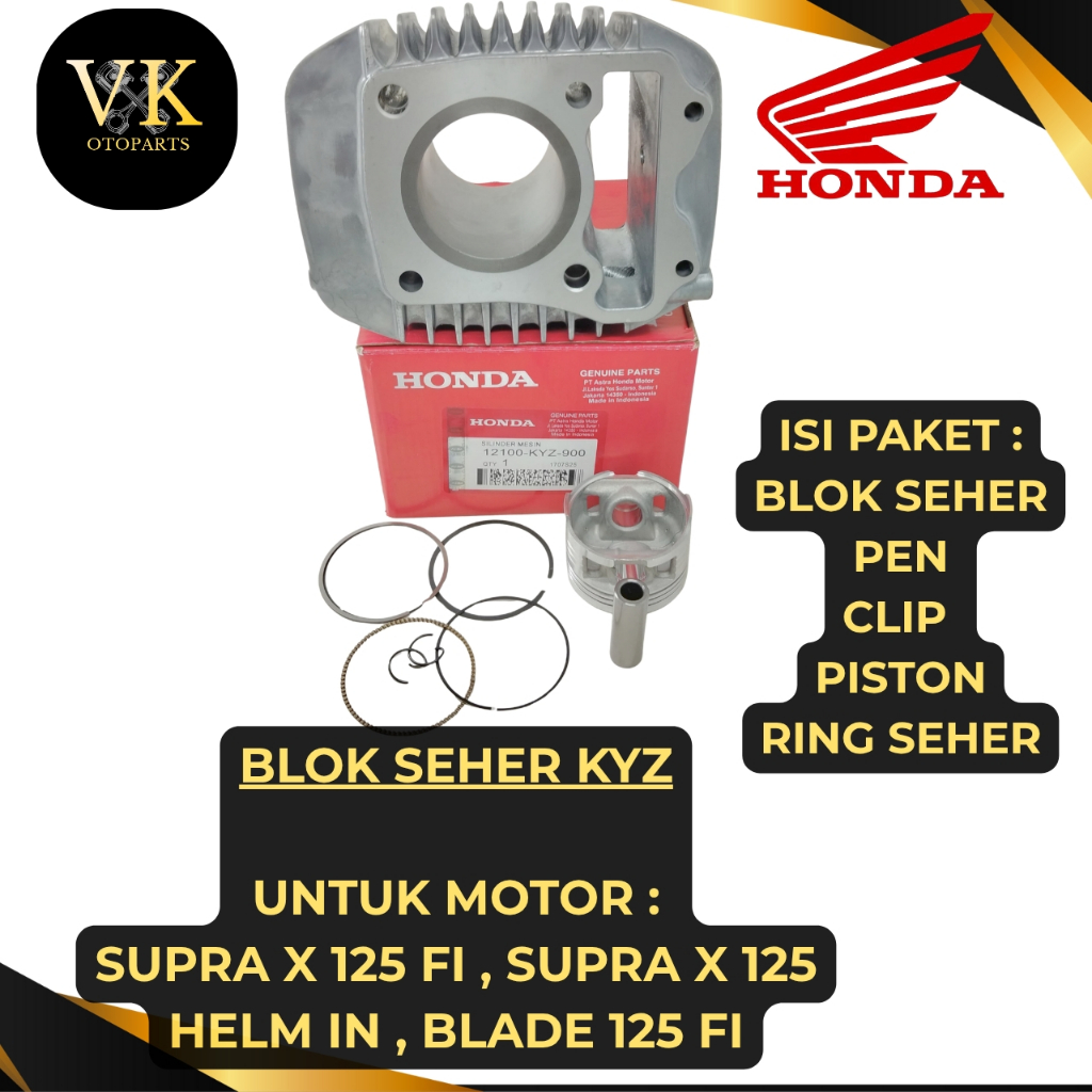BLOK SEHER KODE-KYZ CYLINDER BLOK Honda Supra X 125 (Helm In dan FI),Blade 125 FI KUALITAS BAIK ORI.