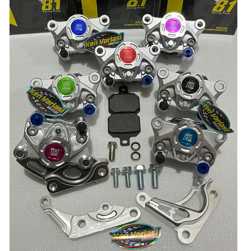 TERLARIS  KALIPER + BREKET formula 81 racing part 8.1 nouvo f1zr fizr jupiter z burhan 2 PISTON 2P P
