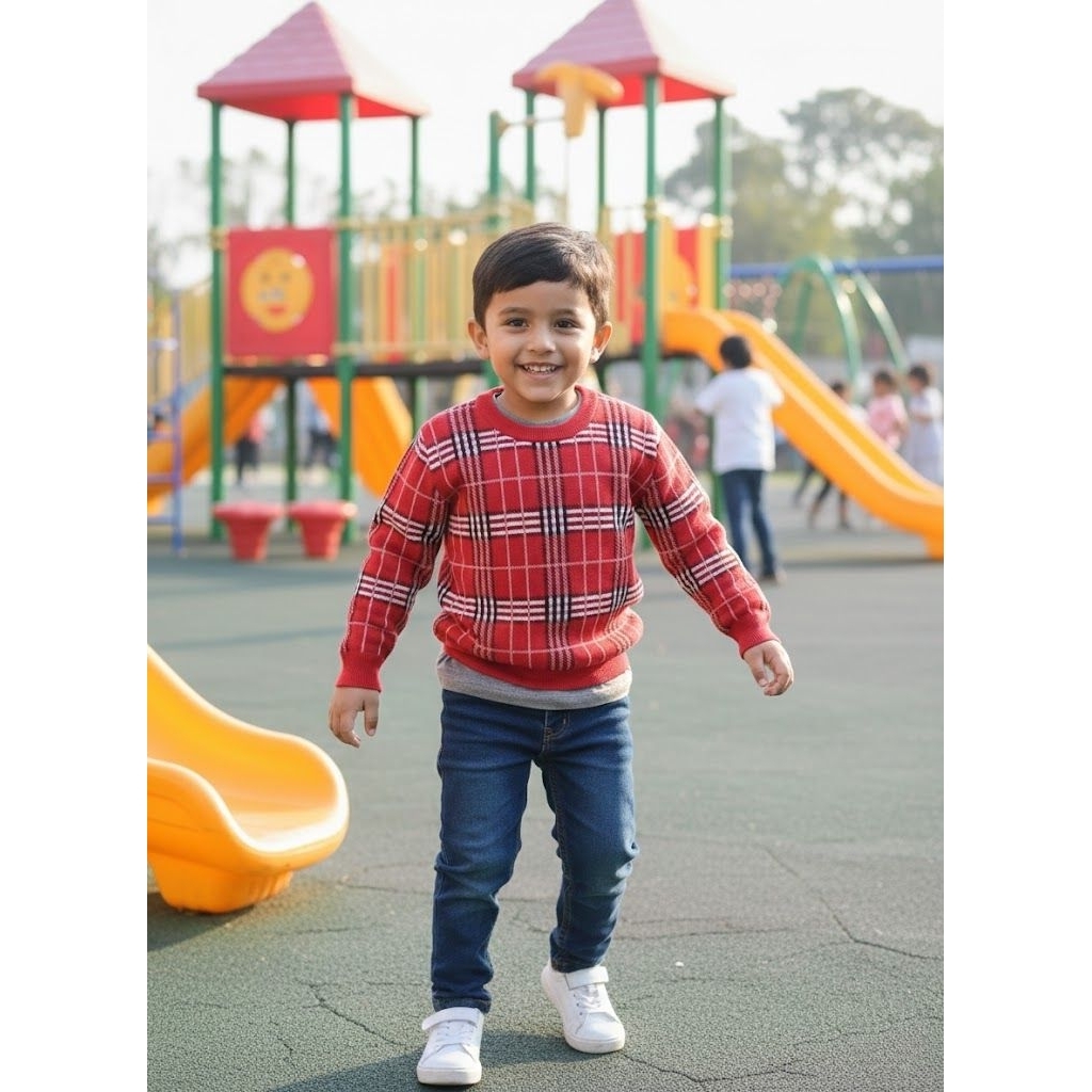 sweater anak motif kotak kotak flanel viral