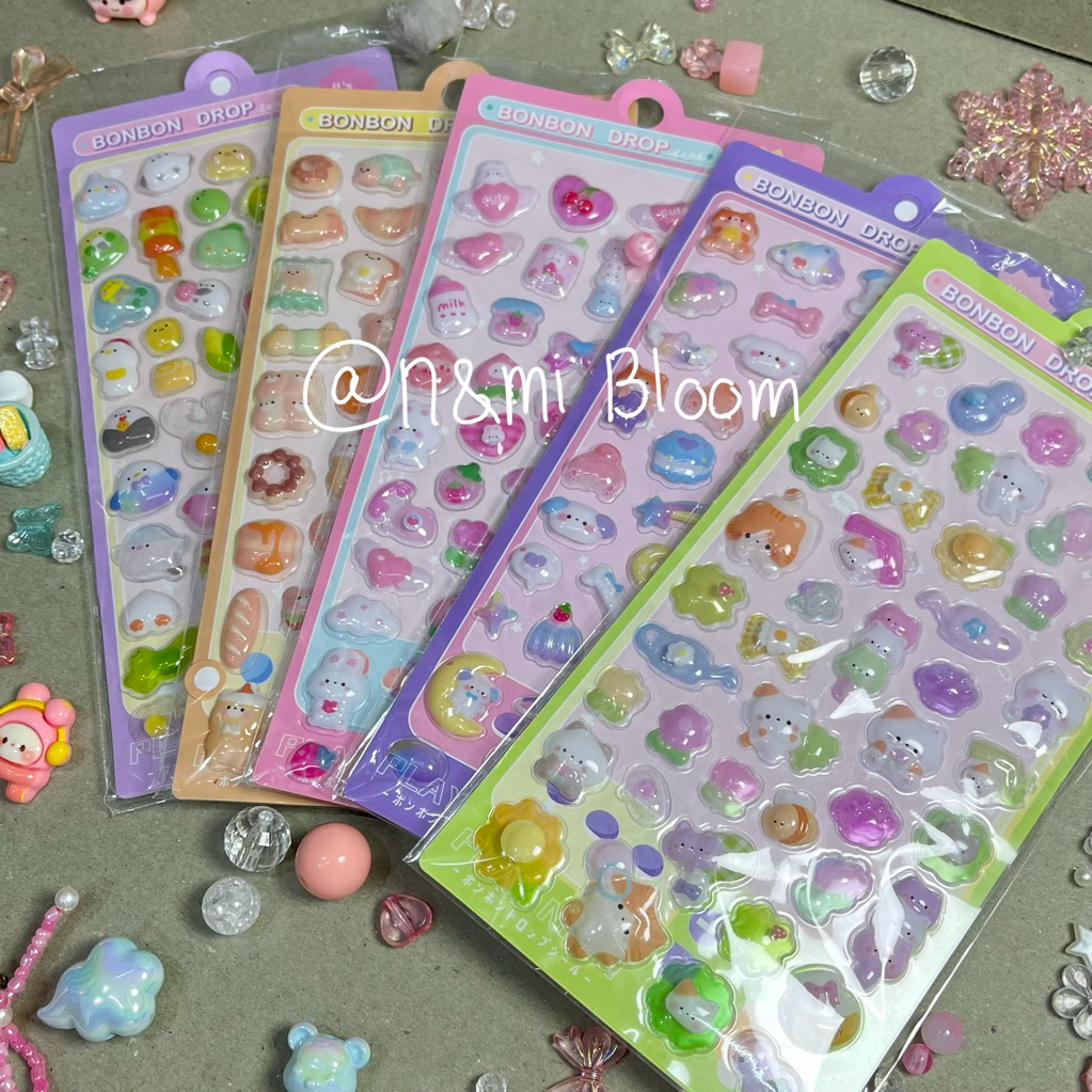 Stiker Bonbon Drop / Stiker Timbul / Stiker 3D / Stiker Shiny / Stiker Lucu