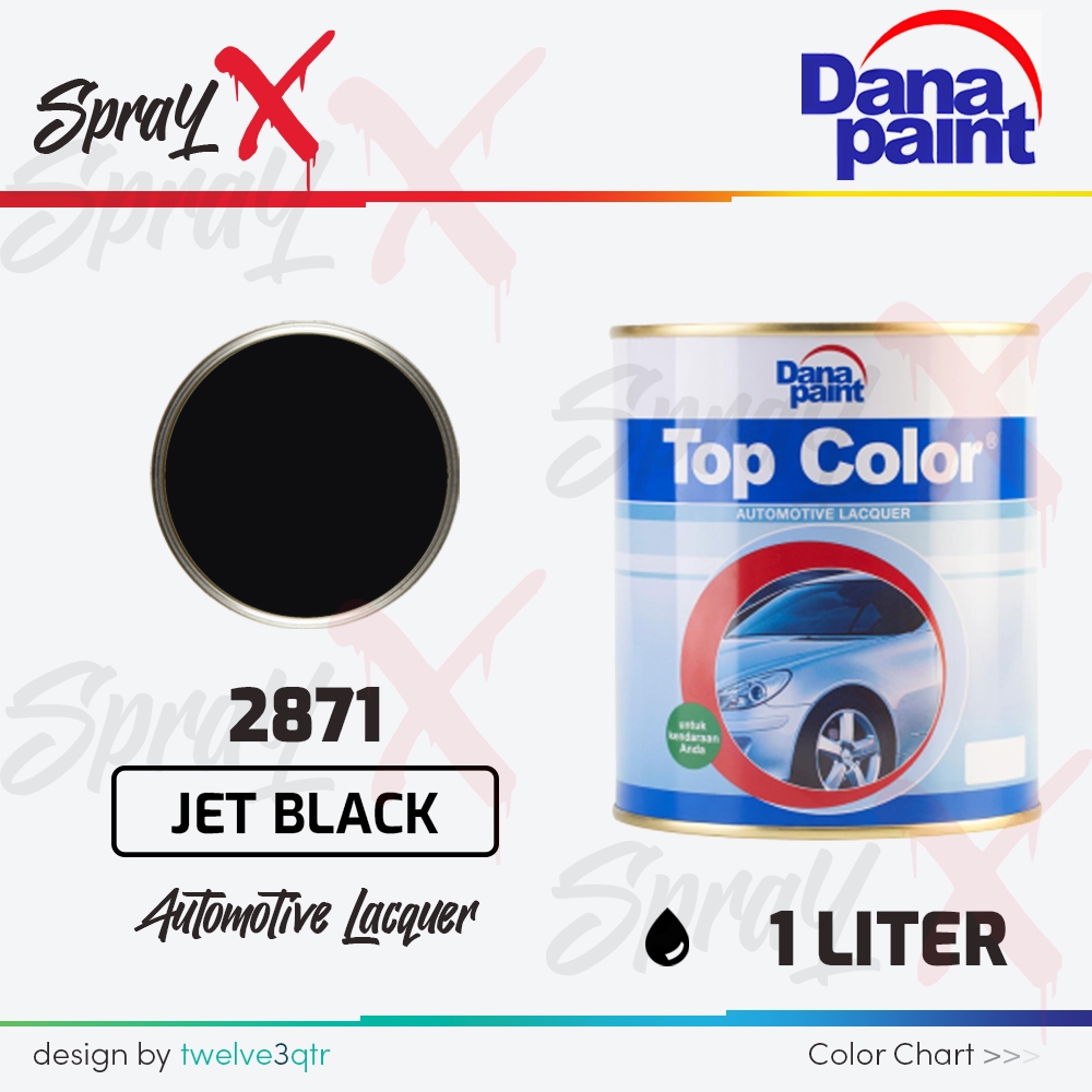 TOP COLOR JET BLACK 222-2871 / CAT DUCO HITAM PEKAT TOPCOLOR 2871