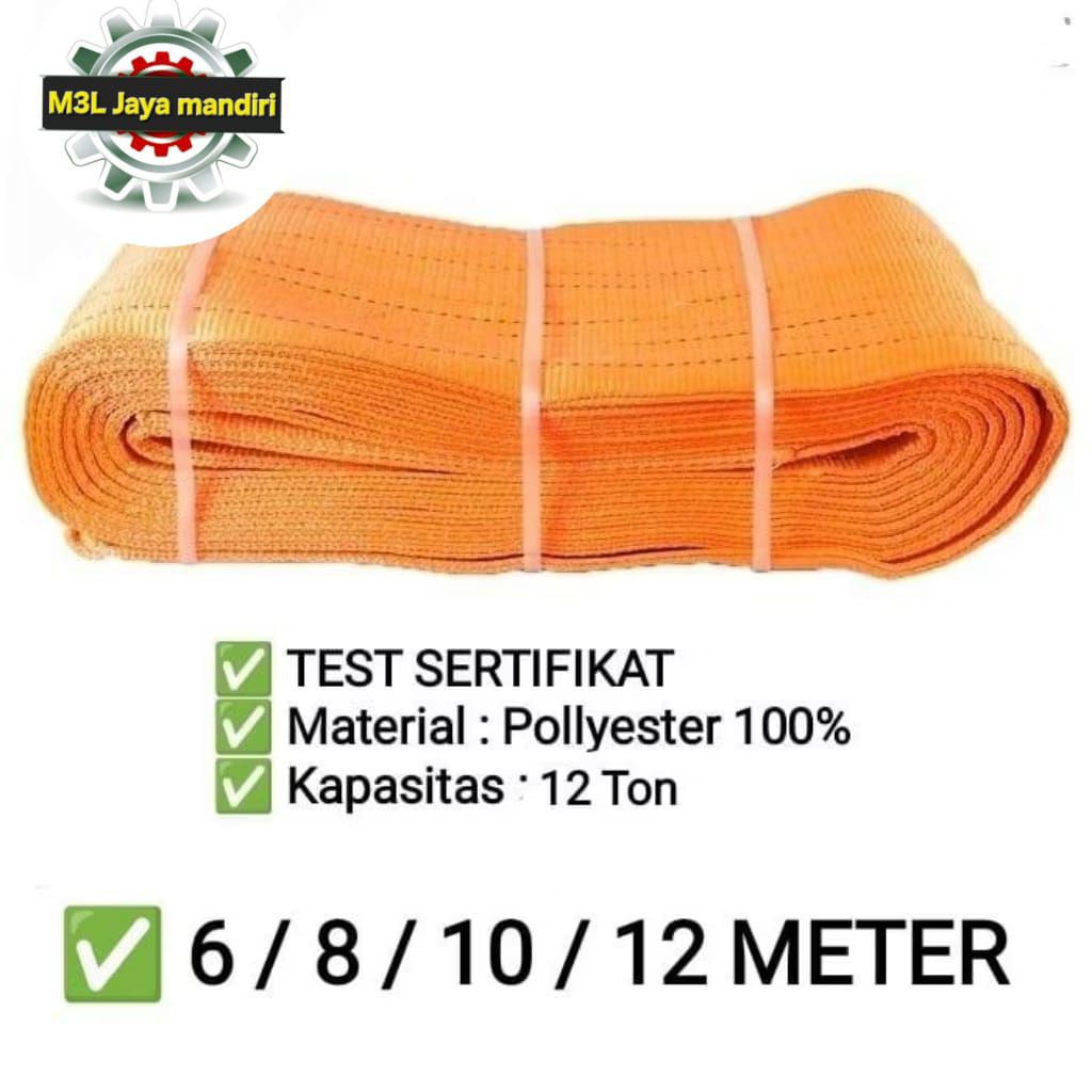 Webbing Sling Belt 12 Ton | 6 8 10 12 Meter | Tali Angkat Barang