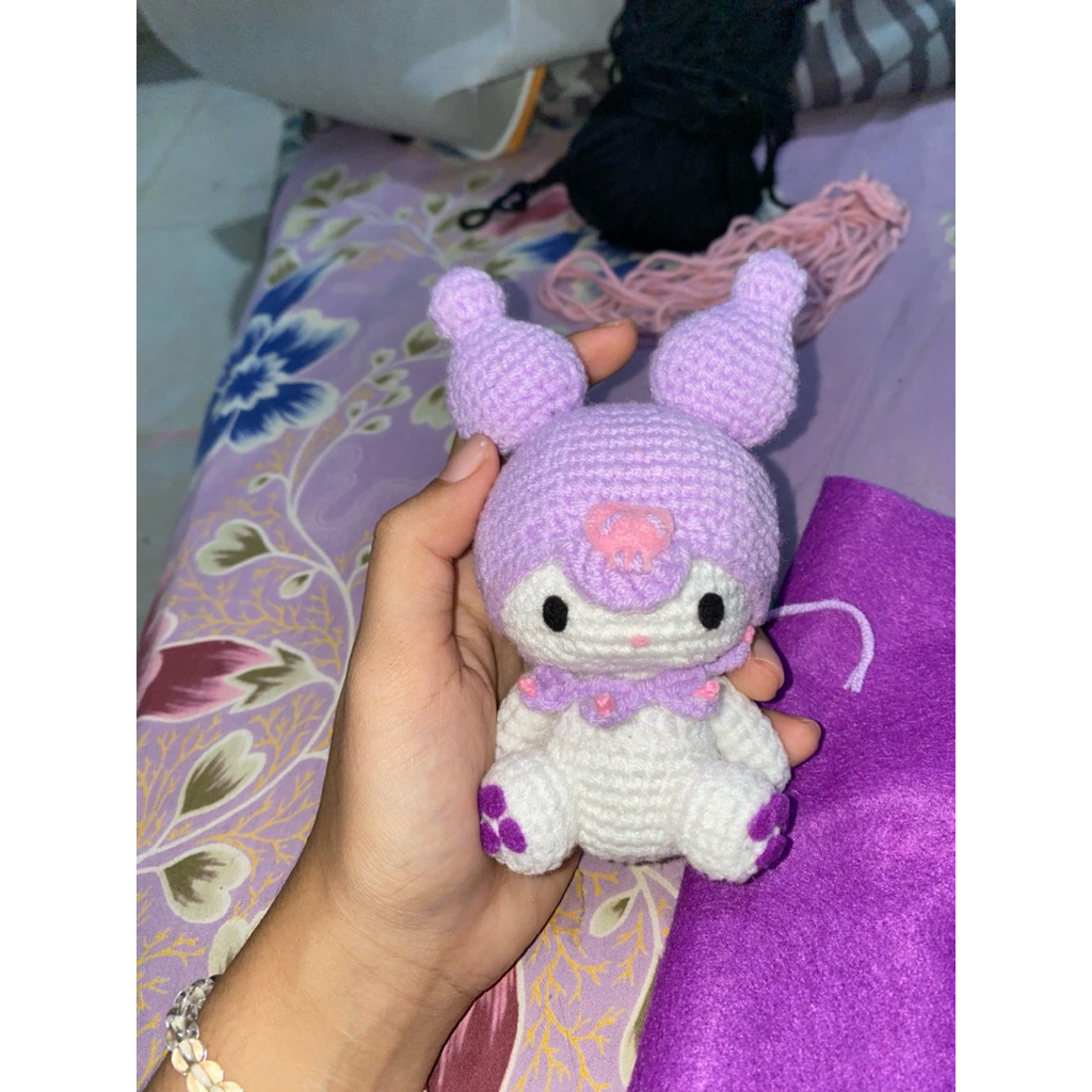 Amigurumi KUROMI & Initial Charm Set