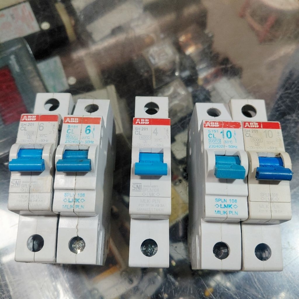 MCB PLN ABB 1Phase 4a 6a 10 Ampere 1P/Mcb 4 a 6 a 10 a 1Phase PLN ABB