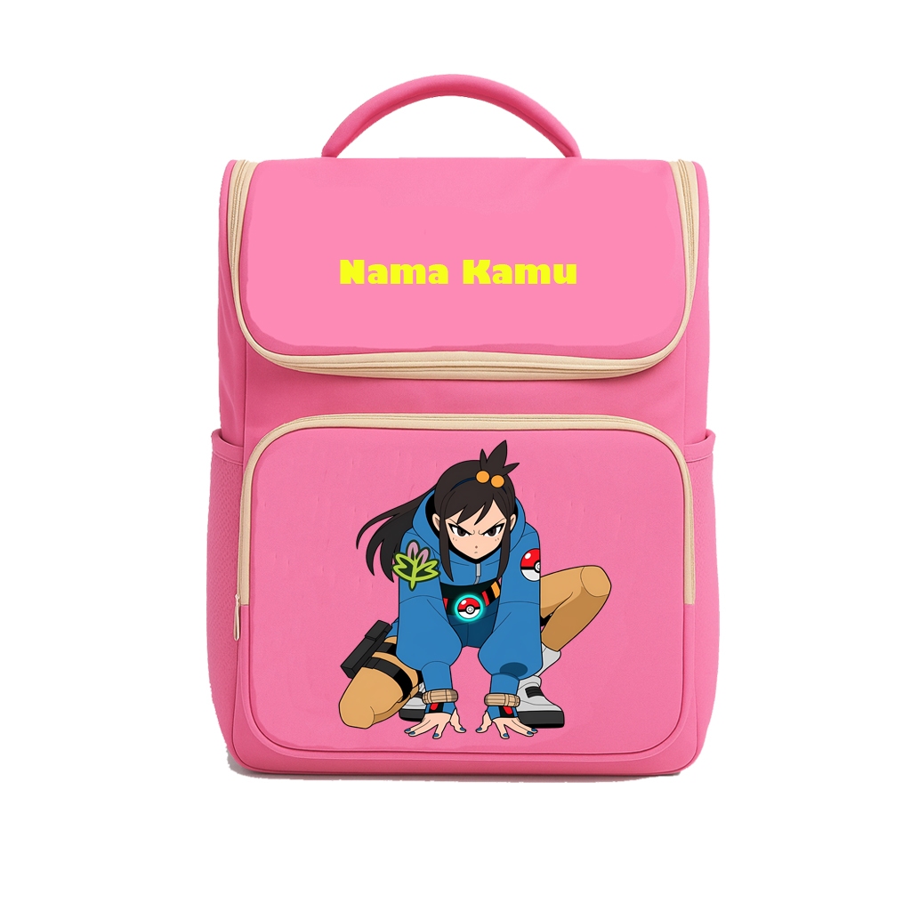 Tas anak sekolah pokemon  costum nama sendiri