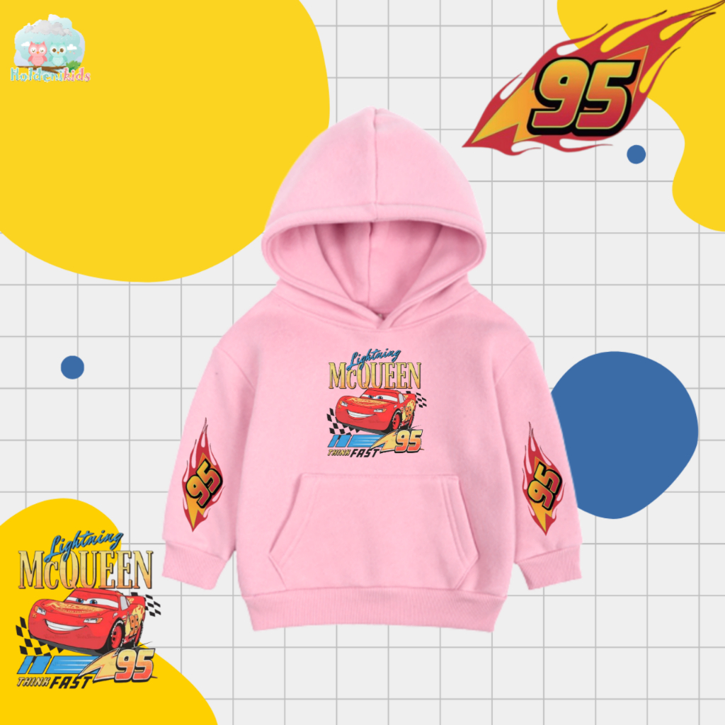 Hoodie anak laki laki 1 14 tahun hodie anak cewek dan cowok mcQueen keren motif mobil bahan fleece p
