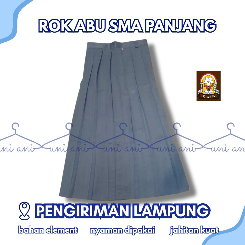 ROK ABU SMA PANJANG BAHAN ELEMENT PREMIUM UKURAN KECIL - JUMBO PENGIRIMAN LAMPUNG