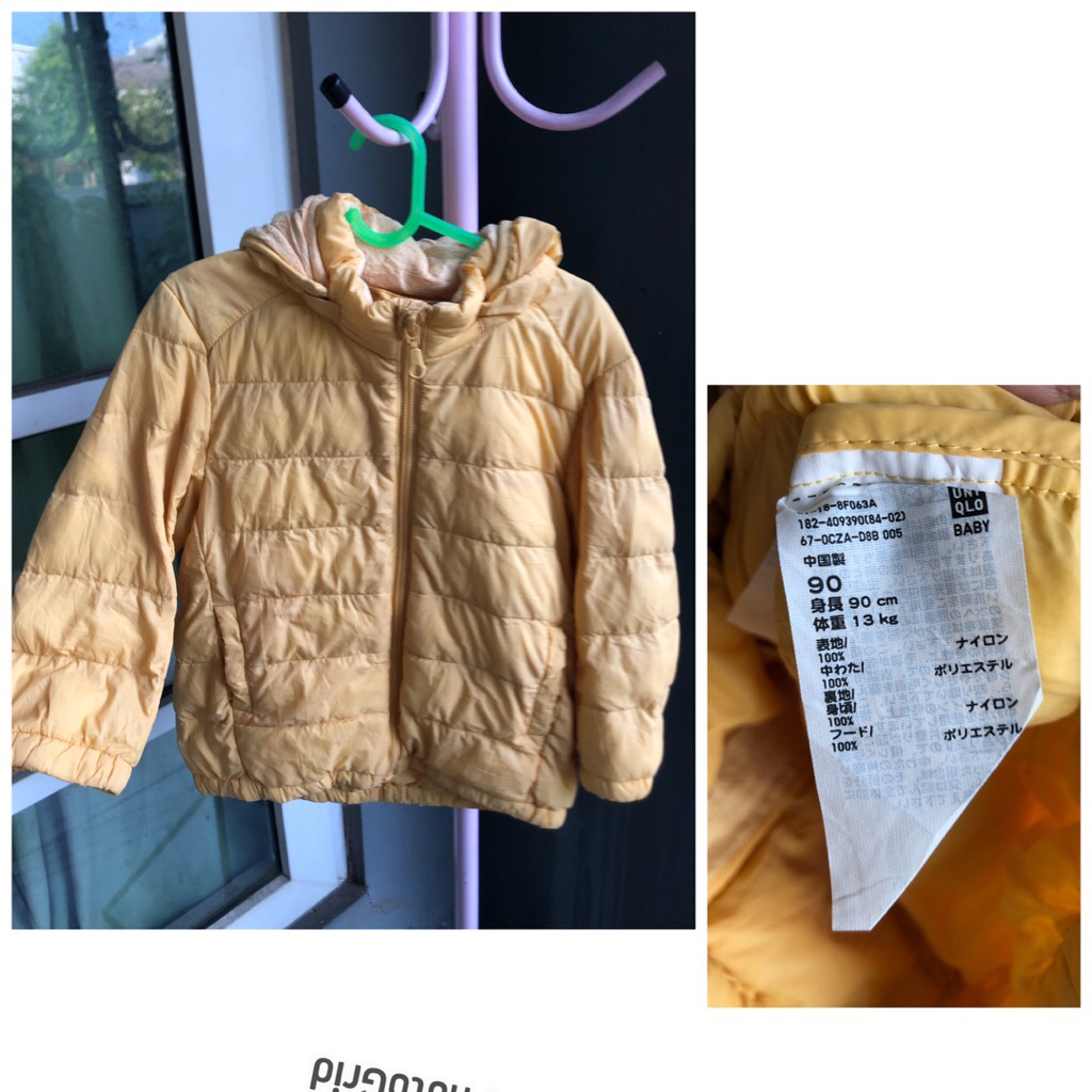 jaket hoodie anak Uniqlo sz 90 kuning