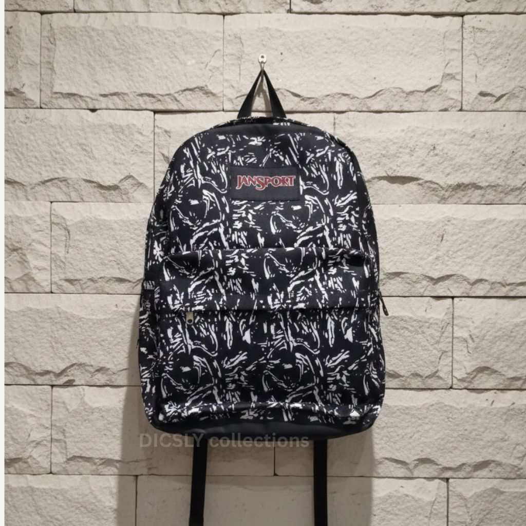 JANSPORT Tas Punggung Sekolah Ransel Distro Jansport Hitam Polos dan Motif Unisex / Tas Jansport